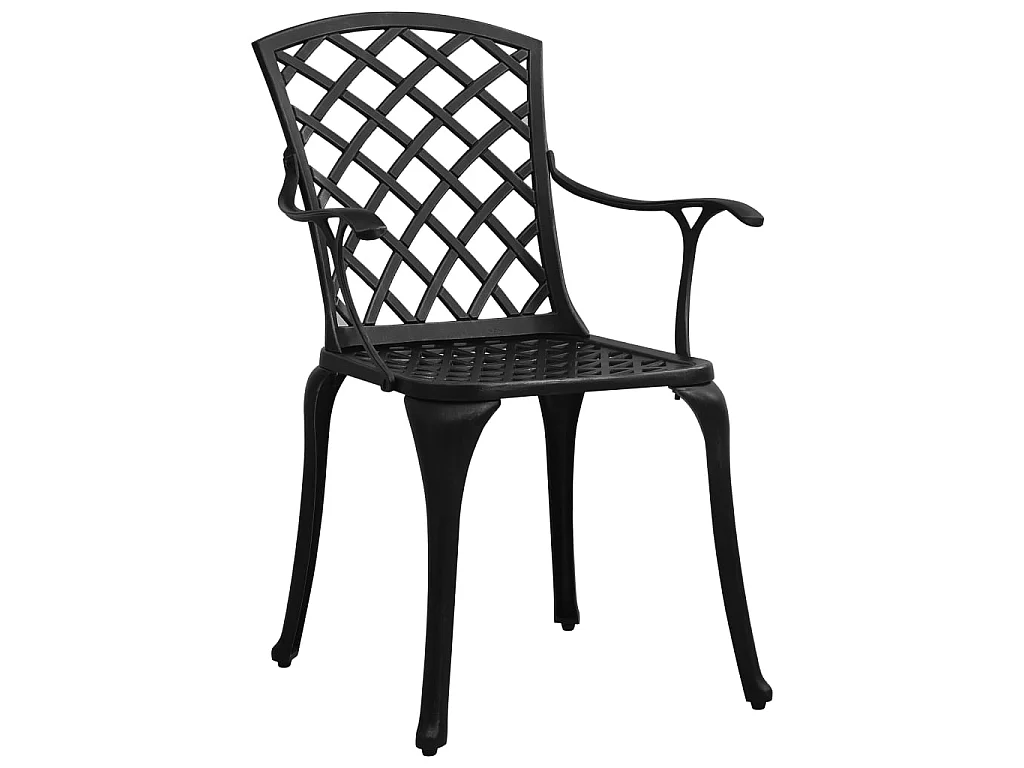 Tuinstoelen 4 st gietaluminium zwart