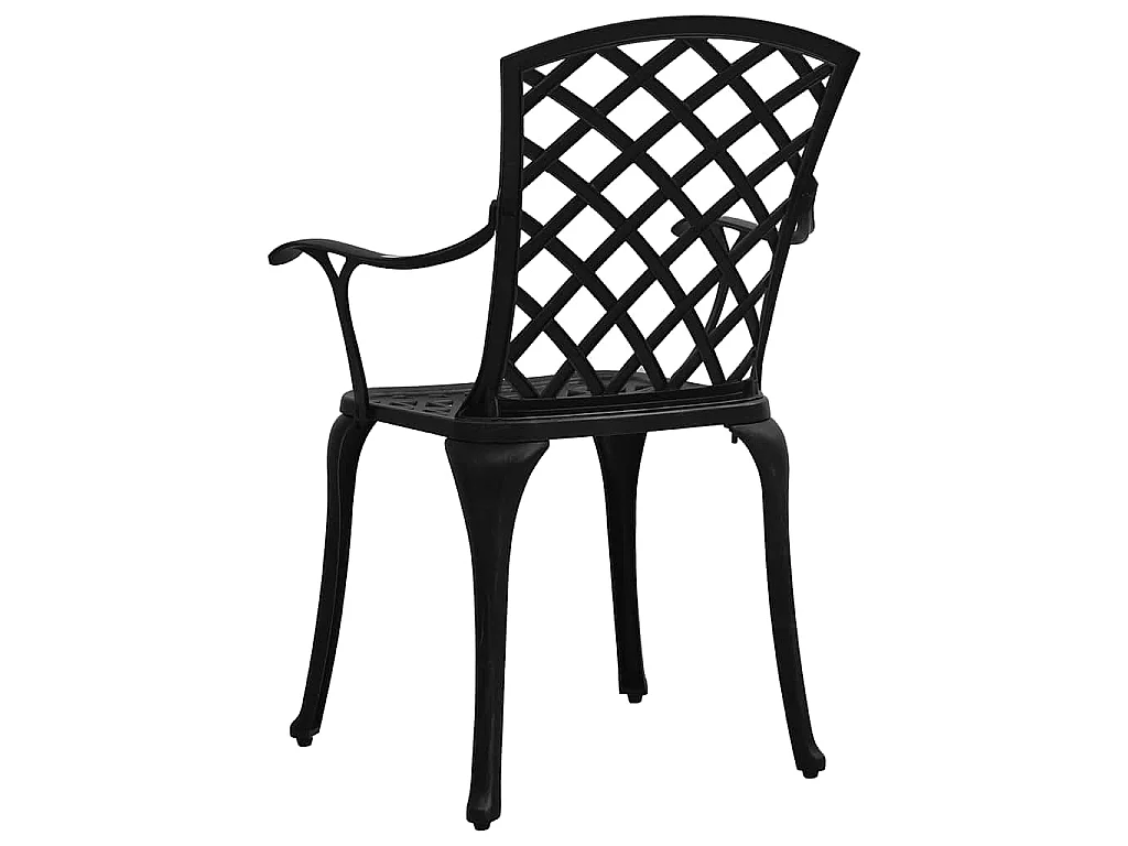 Tuinstoelen 4 st gietaluminium zwart