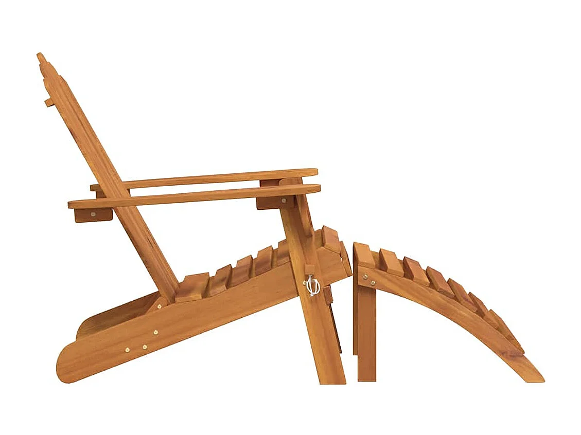 Chaise de jardin Adirondack et repose-pied Bois d'acacia massif