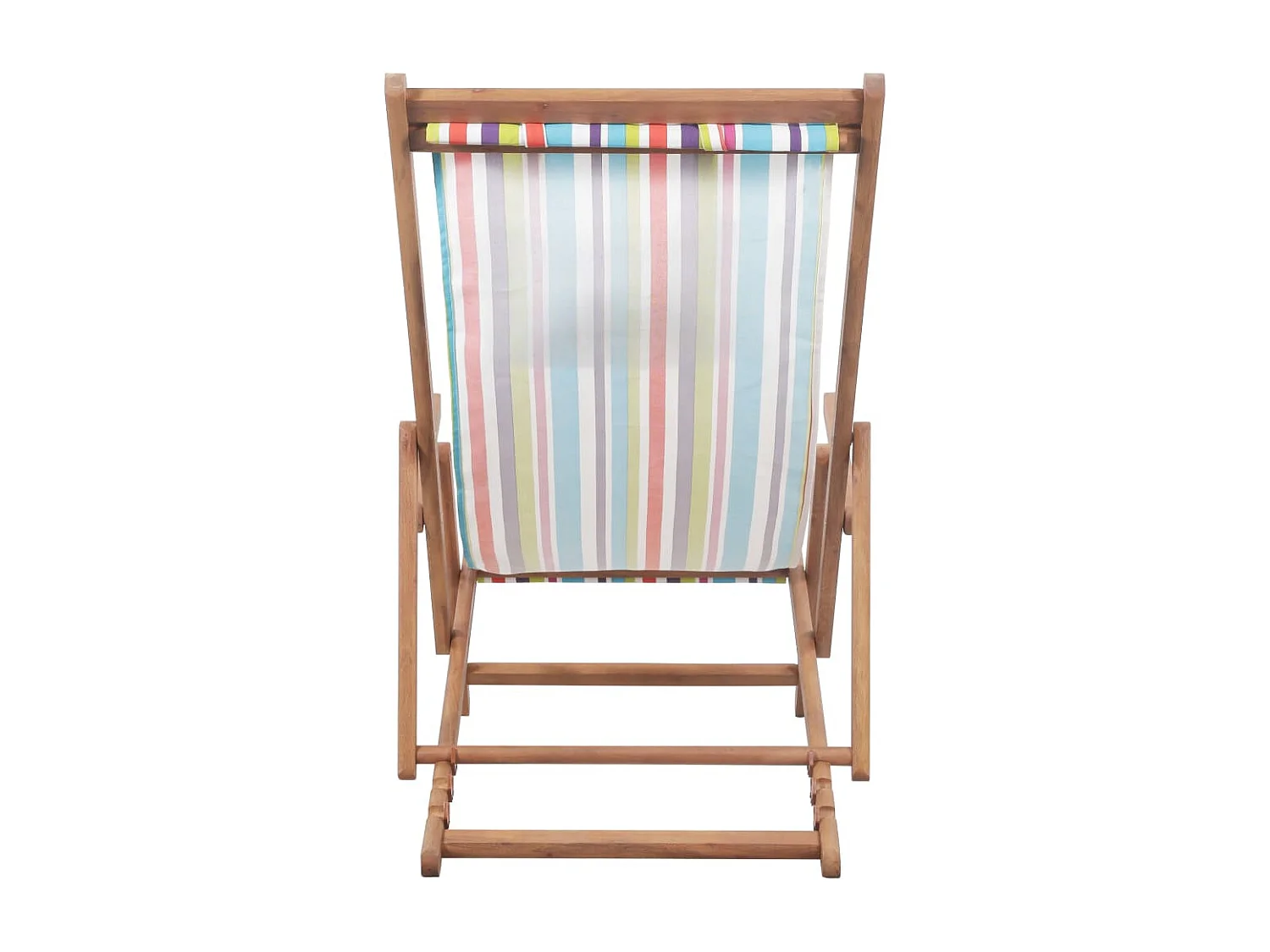 Chaise pliable de plage Tissu et cadre en bois Multicolore