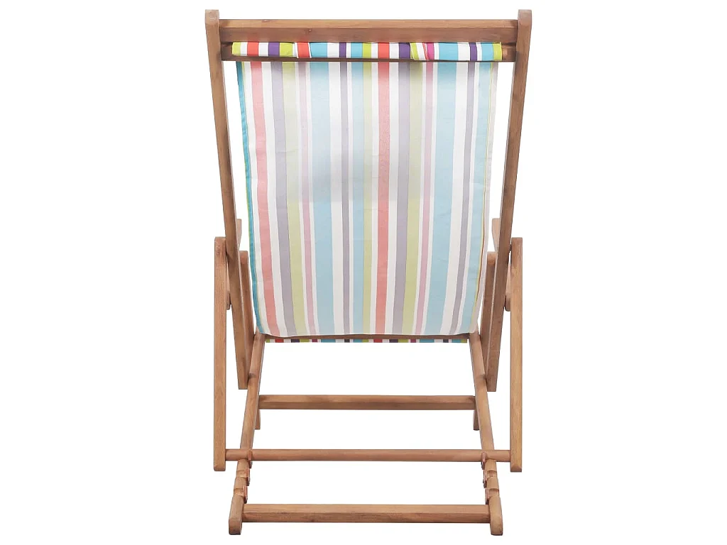 Chaise pliante en tissu et structure en bois multicolore