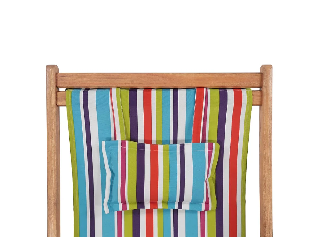 Chaise pliante en tissu et structure en bois multicolore