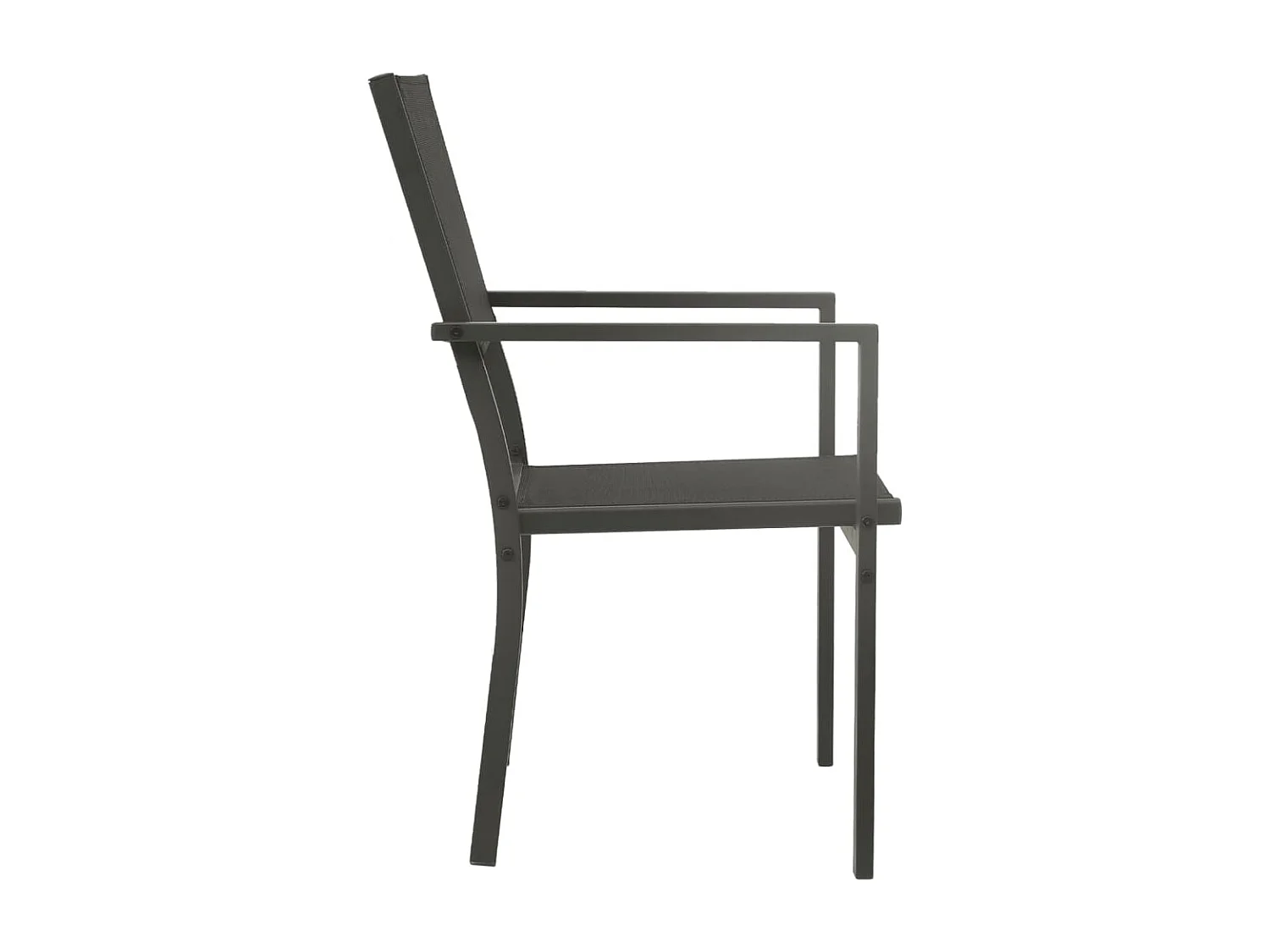 Chaises de jardin lot de 4 Textilène et acier Noir anthracite