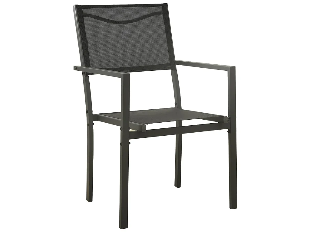 Chaises de jardin lot de 4 Textilène et acier Noir anthracite