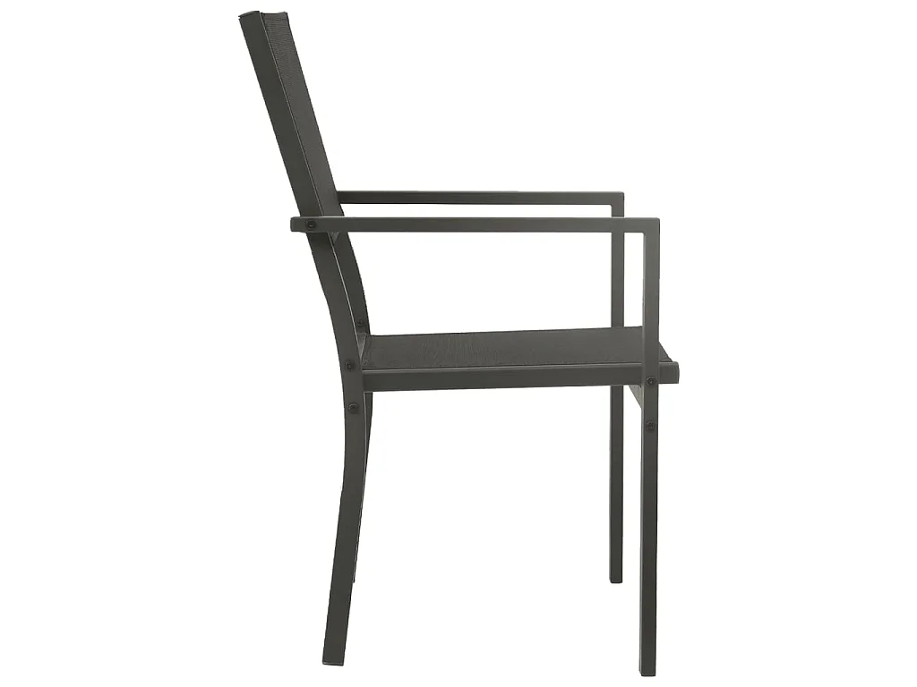Chaises de jardin lot de 4 Textilène et acier Noir anthracite