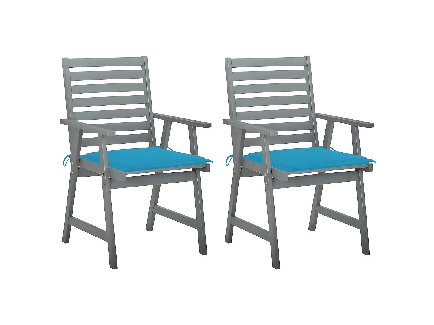 Cadeiras de jantar exterior c/ almofadões 2 pcs acácia maciça