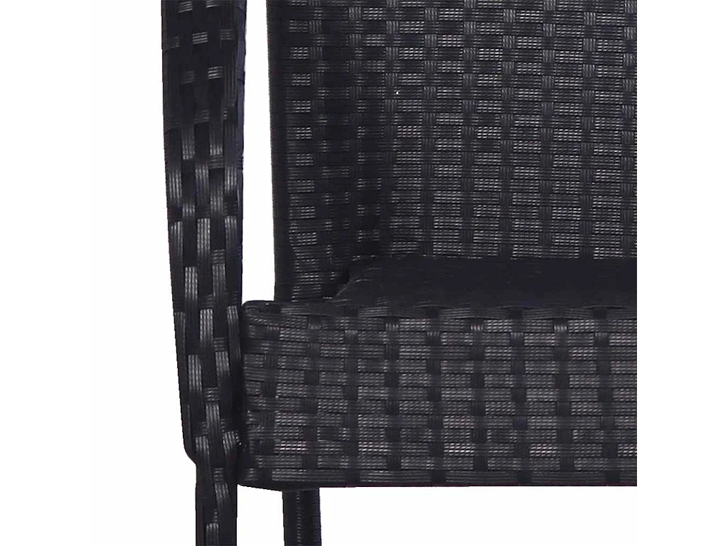 Tuinstoelen stapelbaar 2 st poly rattan zwart