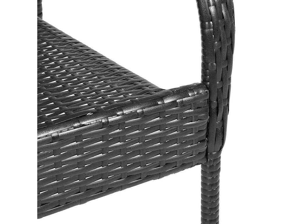 Tuinstoelen stapelbaar 2 st poly rattan zwart