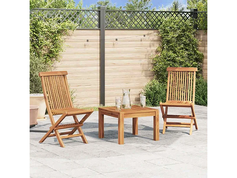Klappbare Gartenstühle 2 Stk. Massivholz Teak