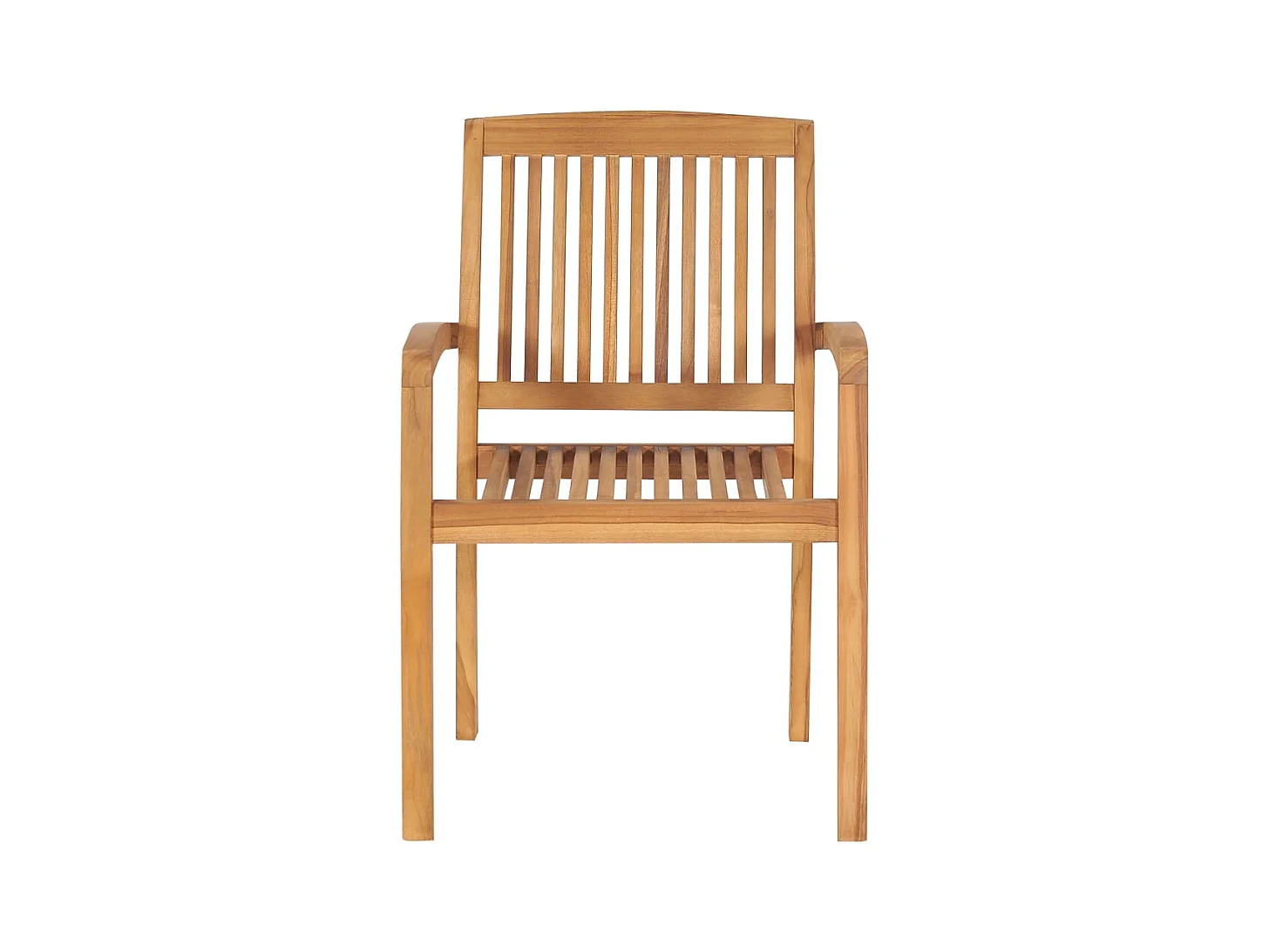 Chaises de jardin empilables avec coussins lot de 6 Teck solide