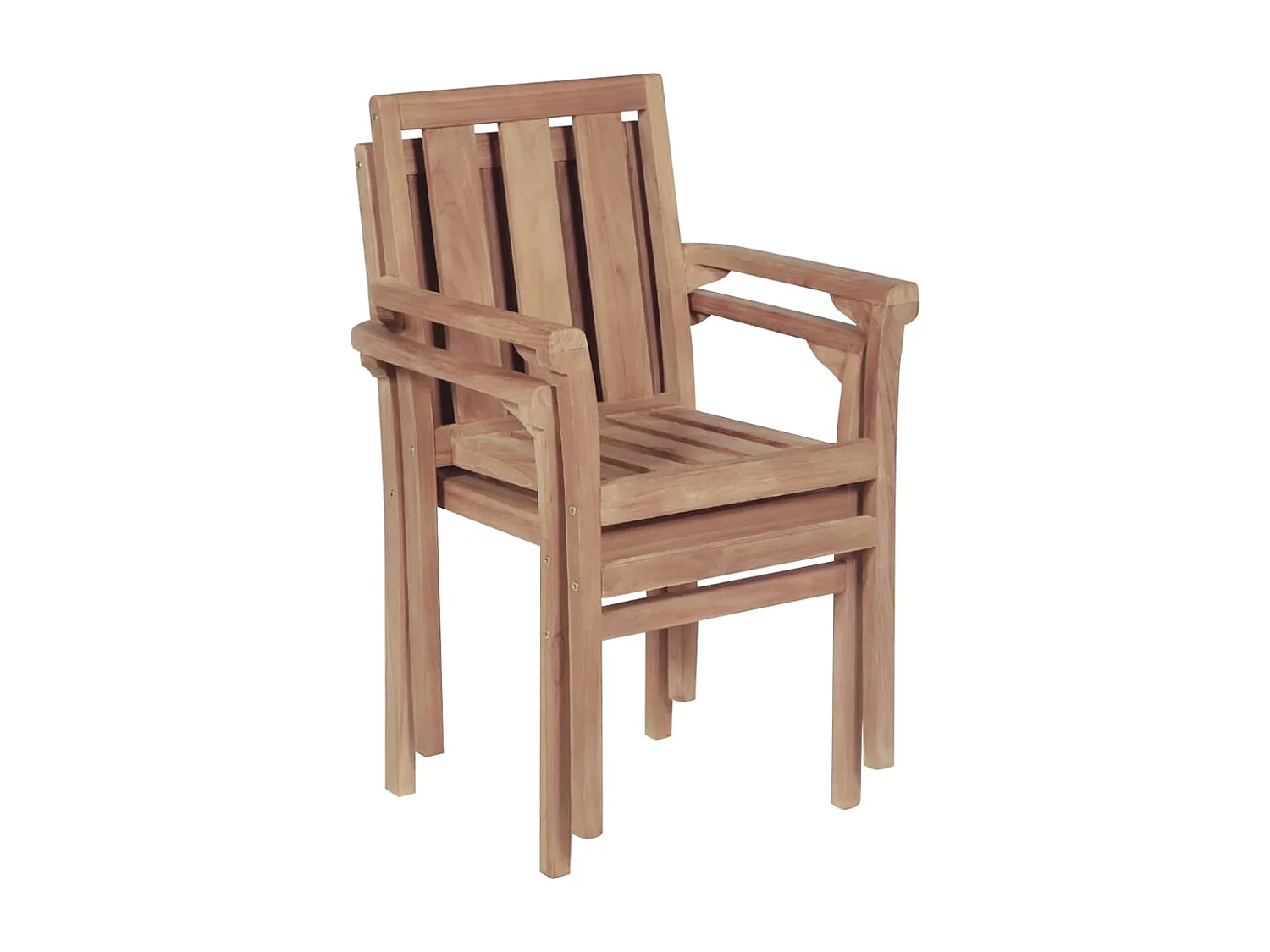Stapelbare Gartenstühle 2 Stk. Massivholz Teak
