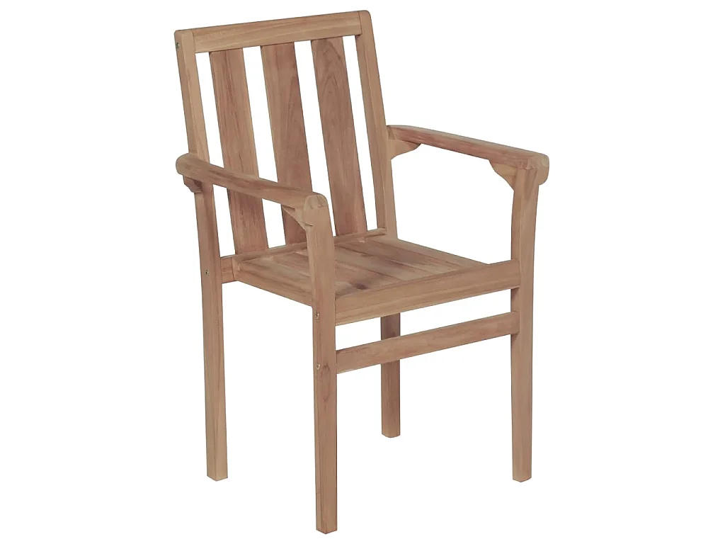 Tuinstoelen stapelbaar 2 st massief teakhout