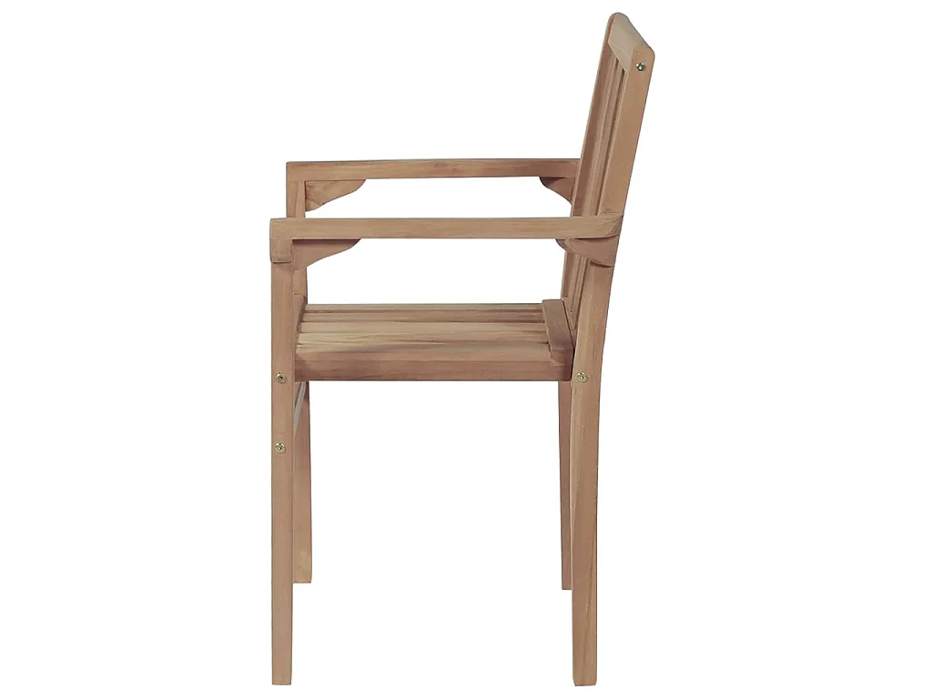 Tuinstoelen stapelbaar 2 st massief teakhout