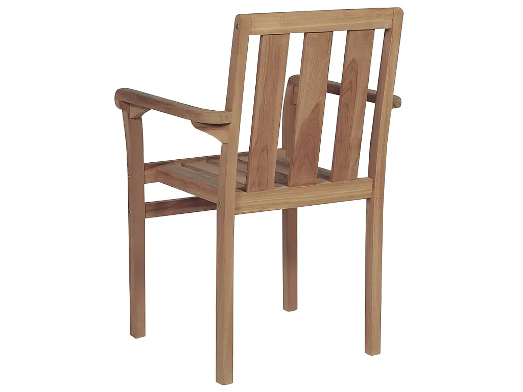 Tuinstoelen stapelbaar 2 st massief teakhout