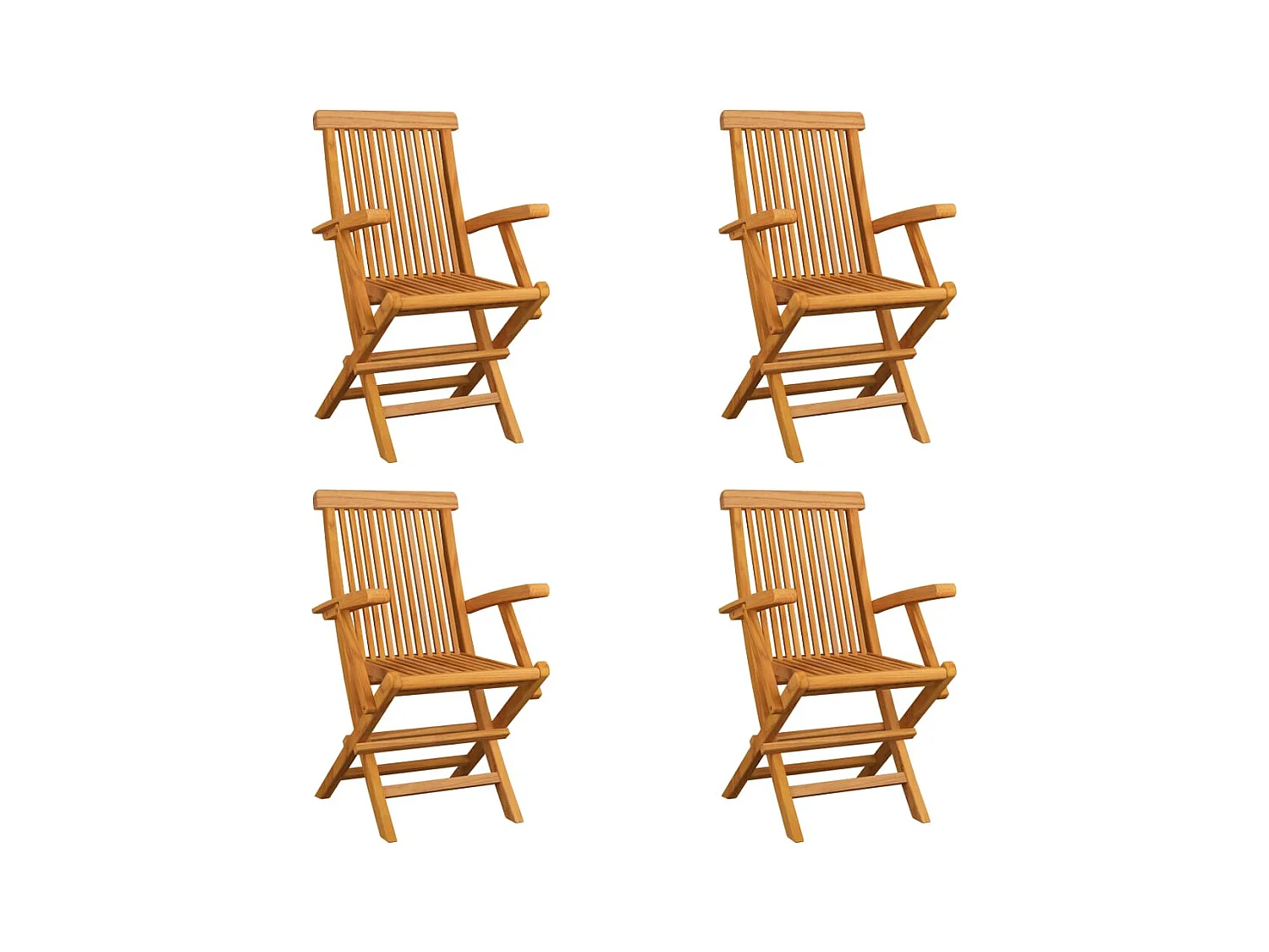 Chaises pliables de jardin lot de 4 Bois de teck solide