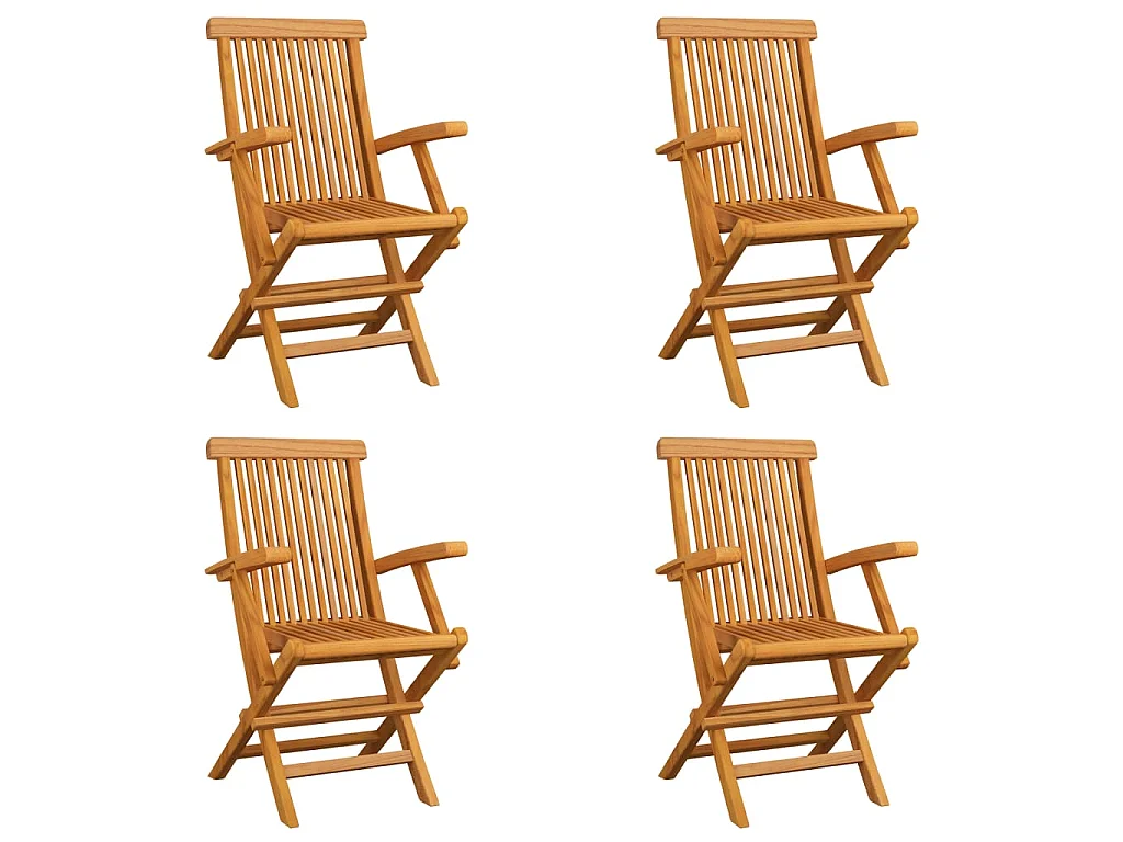 Tuinstoelen 4 st inklapbaar massief teakhout