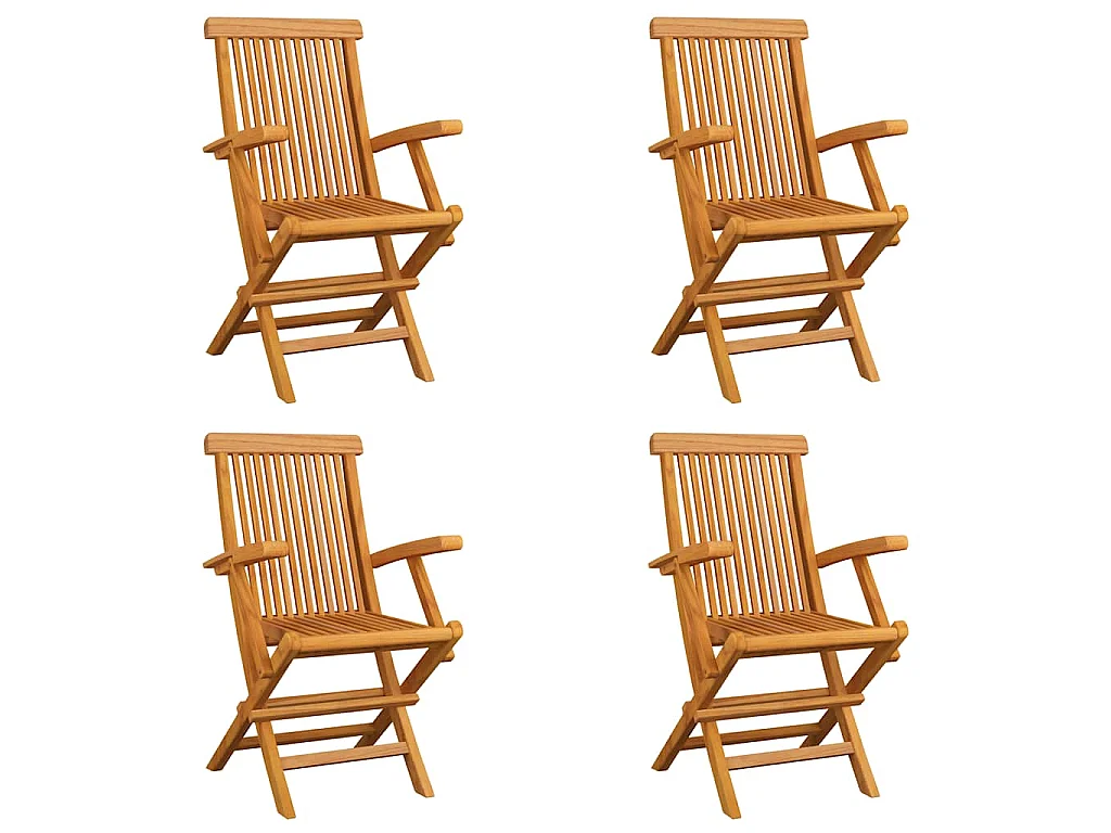 Sedie pieghevoli, 4 pezzi, in legno massello di teak