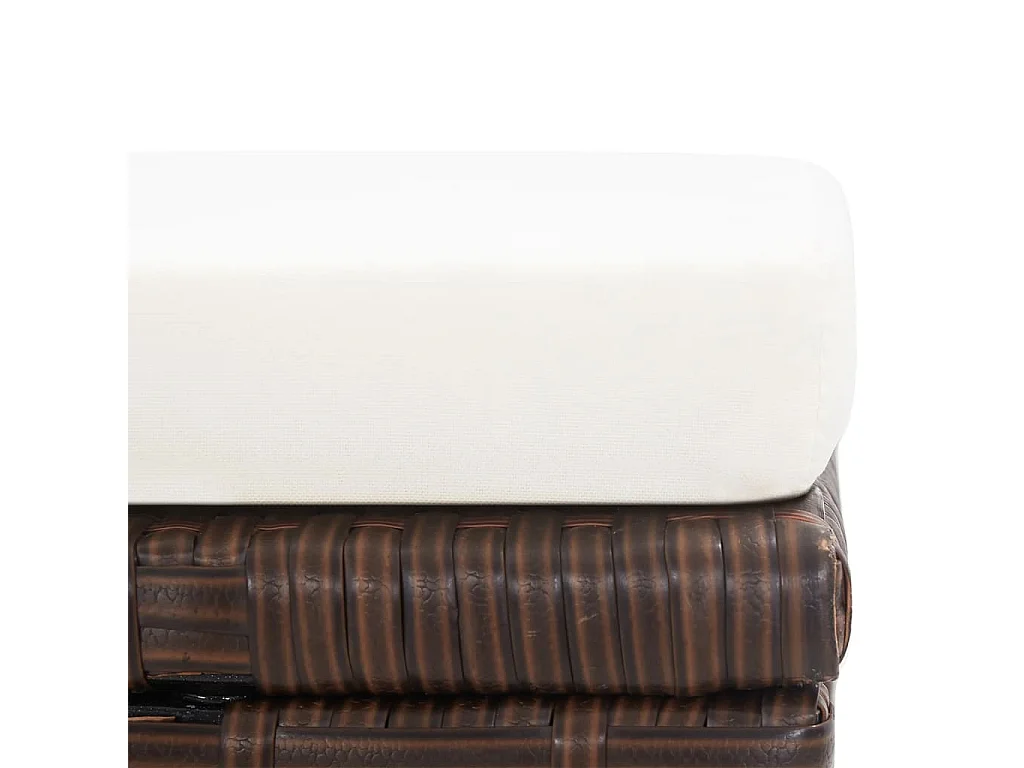 Tabourets de jardin lot de 4 et coussins Résine tressée Marron