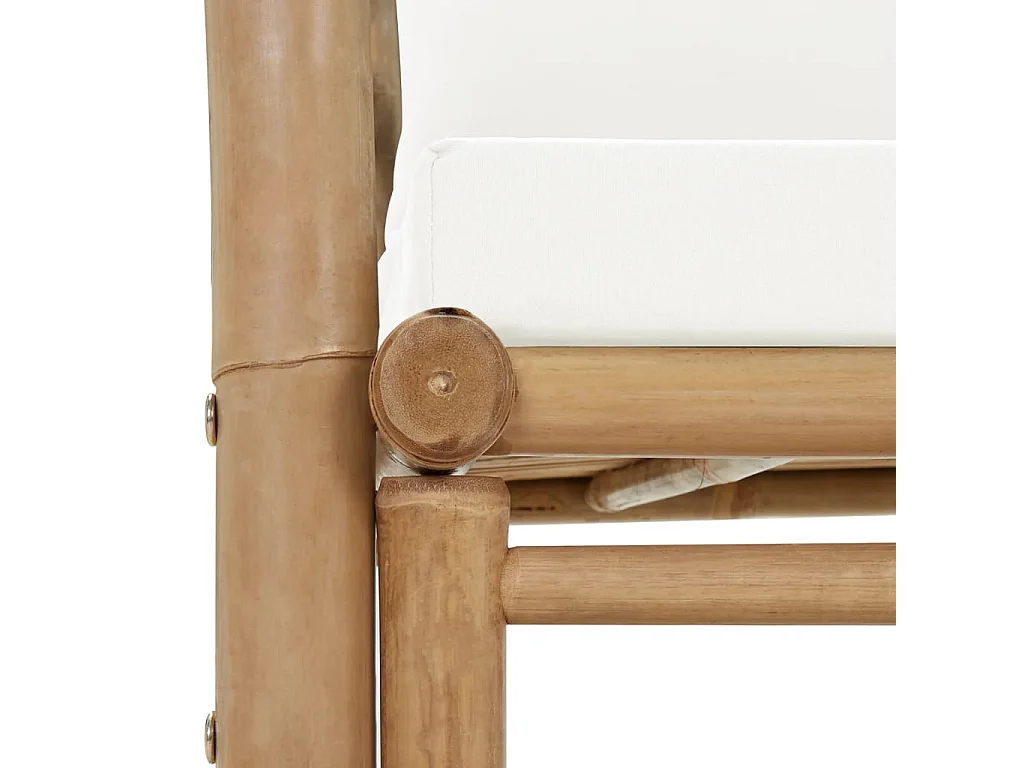 Chaises de jardin lot de 2 avec coussins et oreillers Bambou