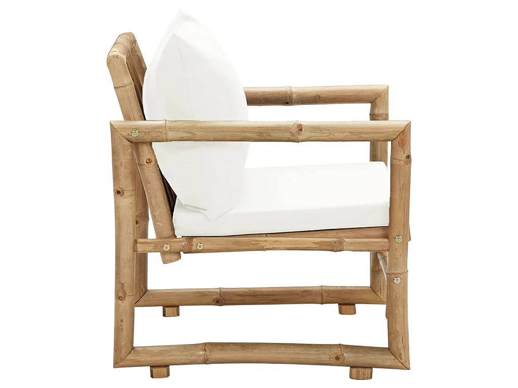 Chaises de jardin lot de 2 avec coussins et oreillers Bambou