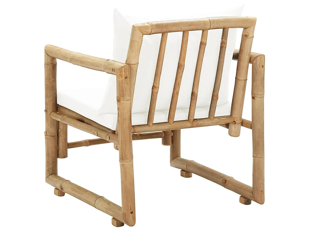 Chaises de jardin lot de 2 avec coussins et oreillers Bambou