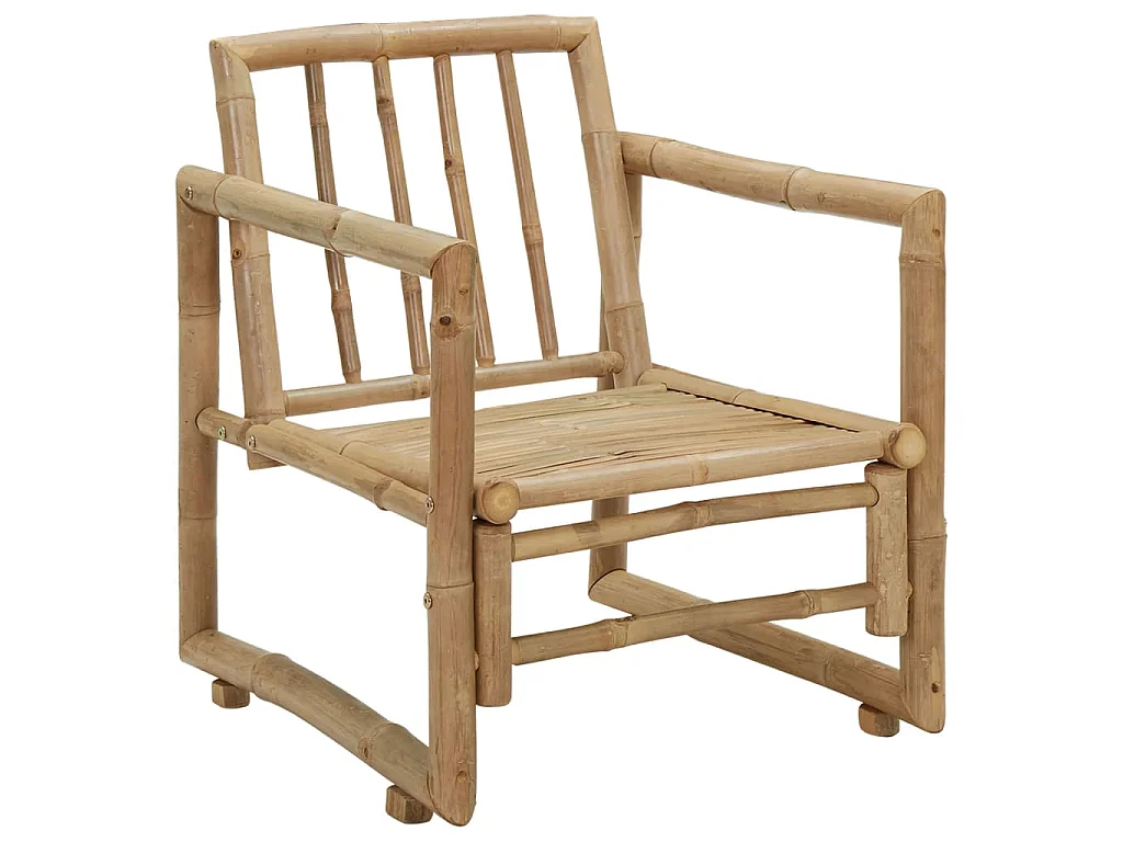 Chaises de jardin lot de 2 avec coussins et oreillers Bambou