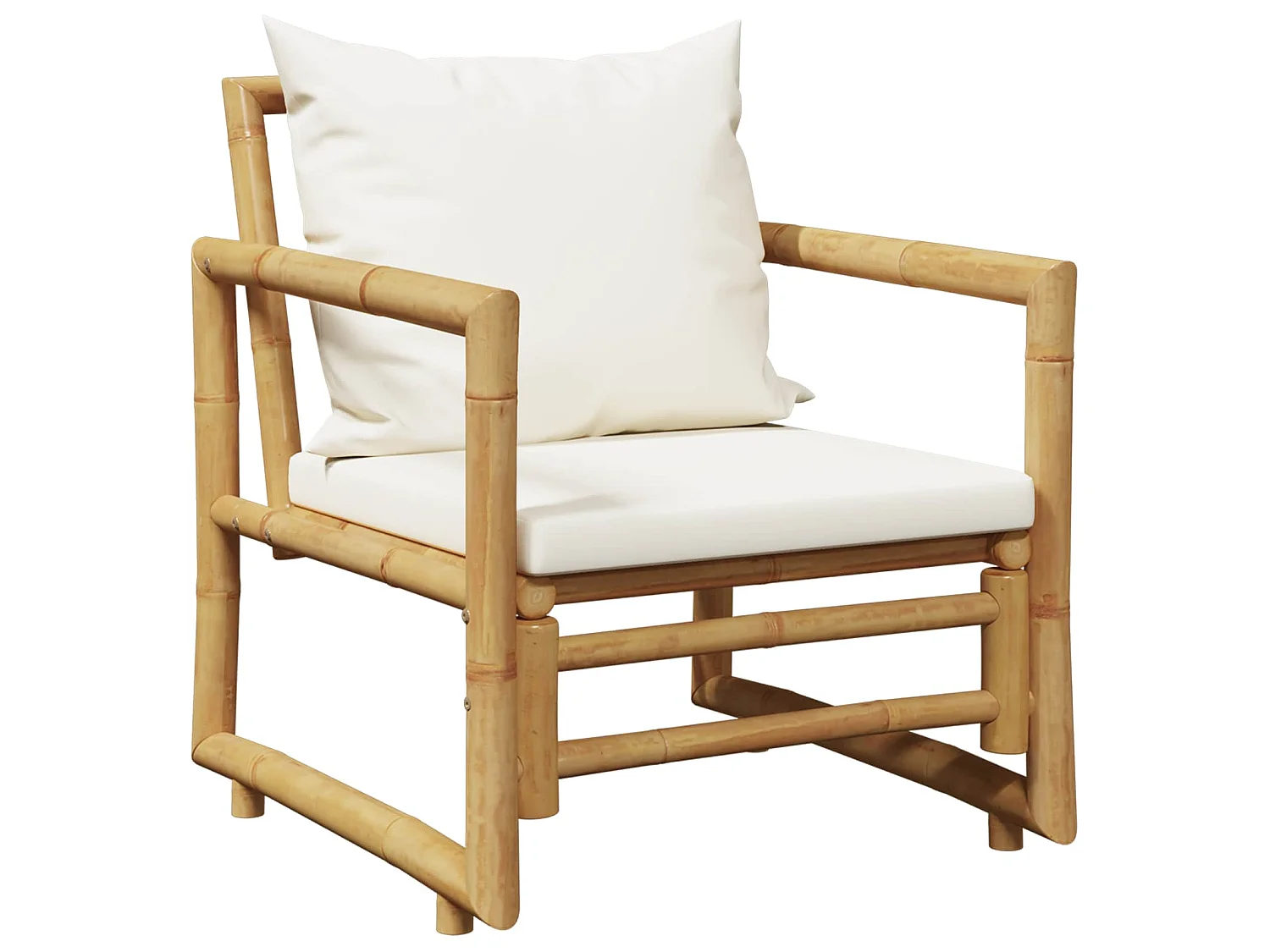 Chaises de jardin lot de 2 avec coussins et oreillers Bambou