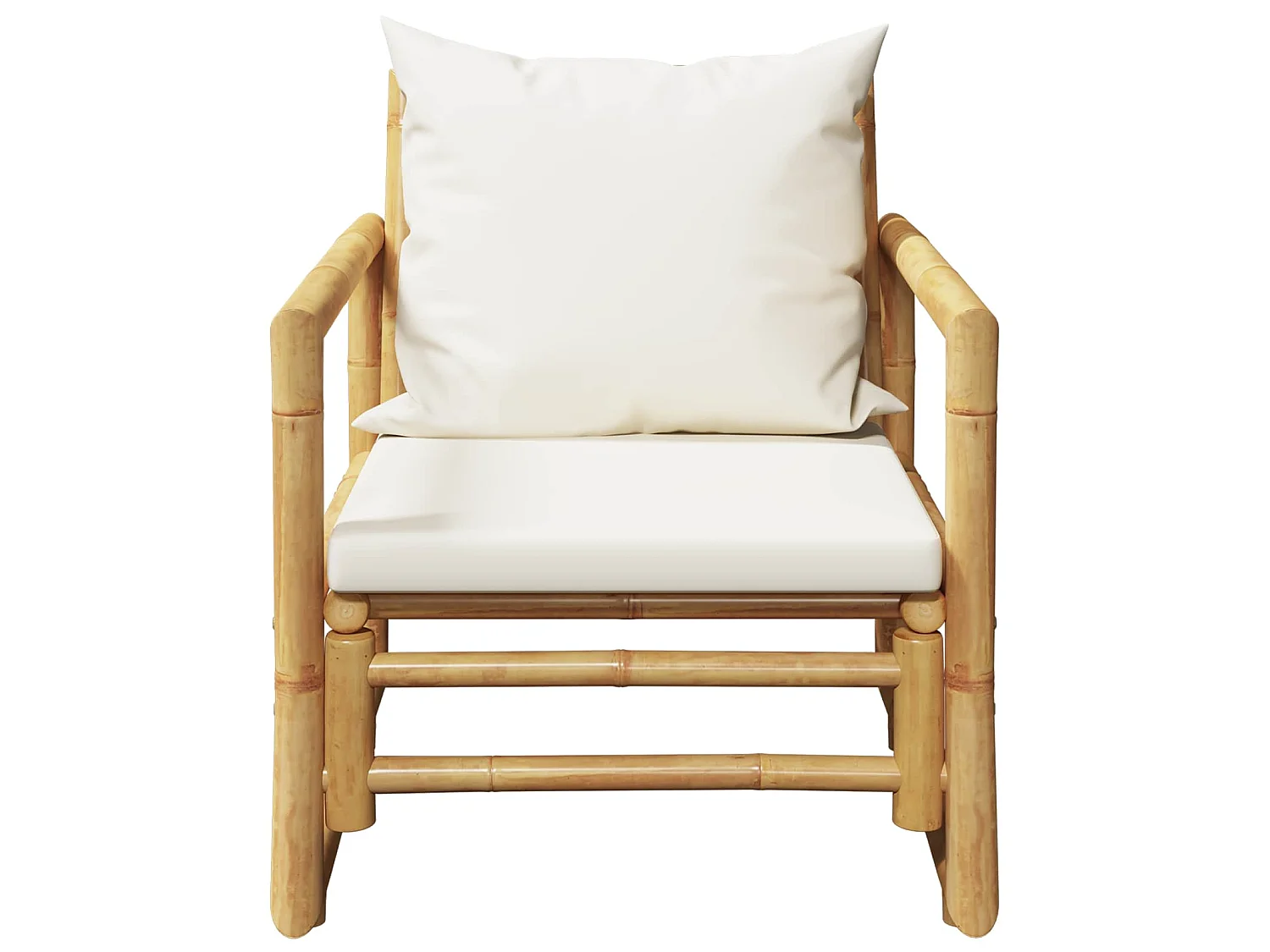 Chaises de jardin lot de 2 avec coussins et oreillers Bambou