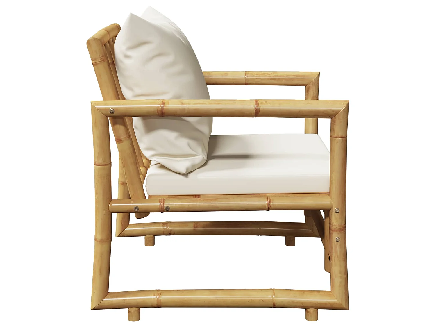 Chaises de jardin lot de 2 avec coussins et oreillers Bambou