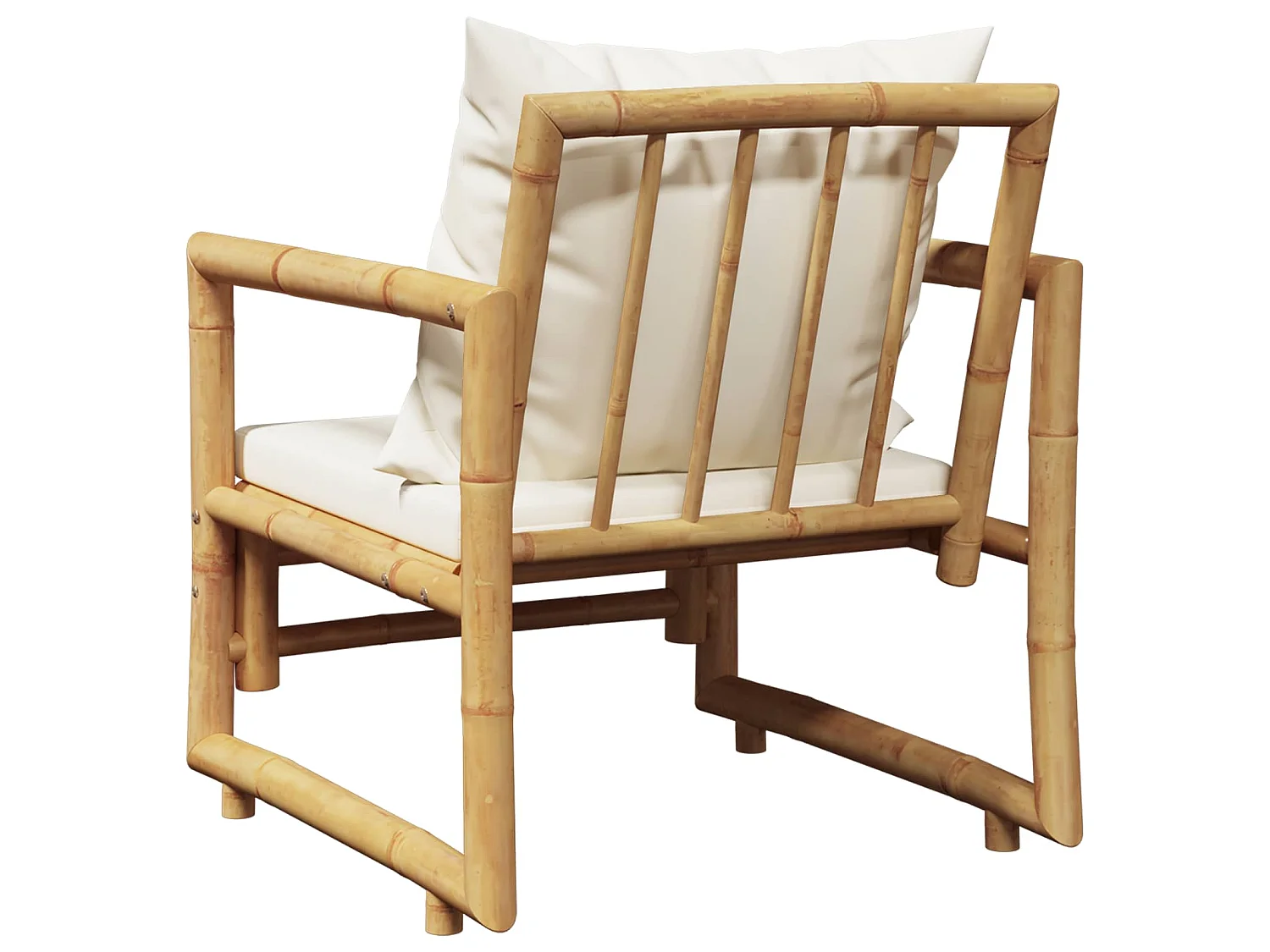 Chaises de jardin lot de 2 avec coussins et oreillers Bambou
