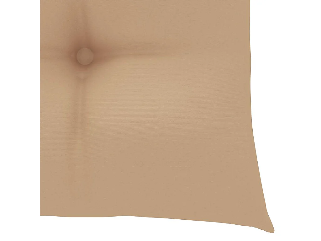 Chaises de jardin avec coussins beige lot de 3 Bois teck massif