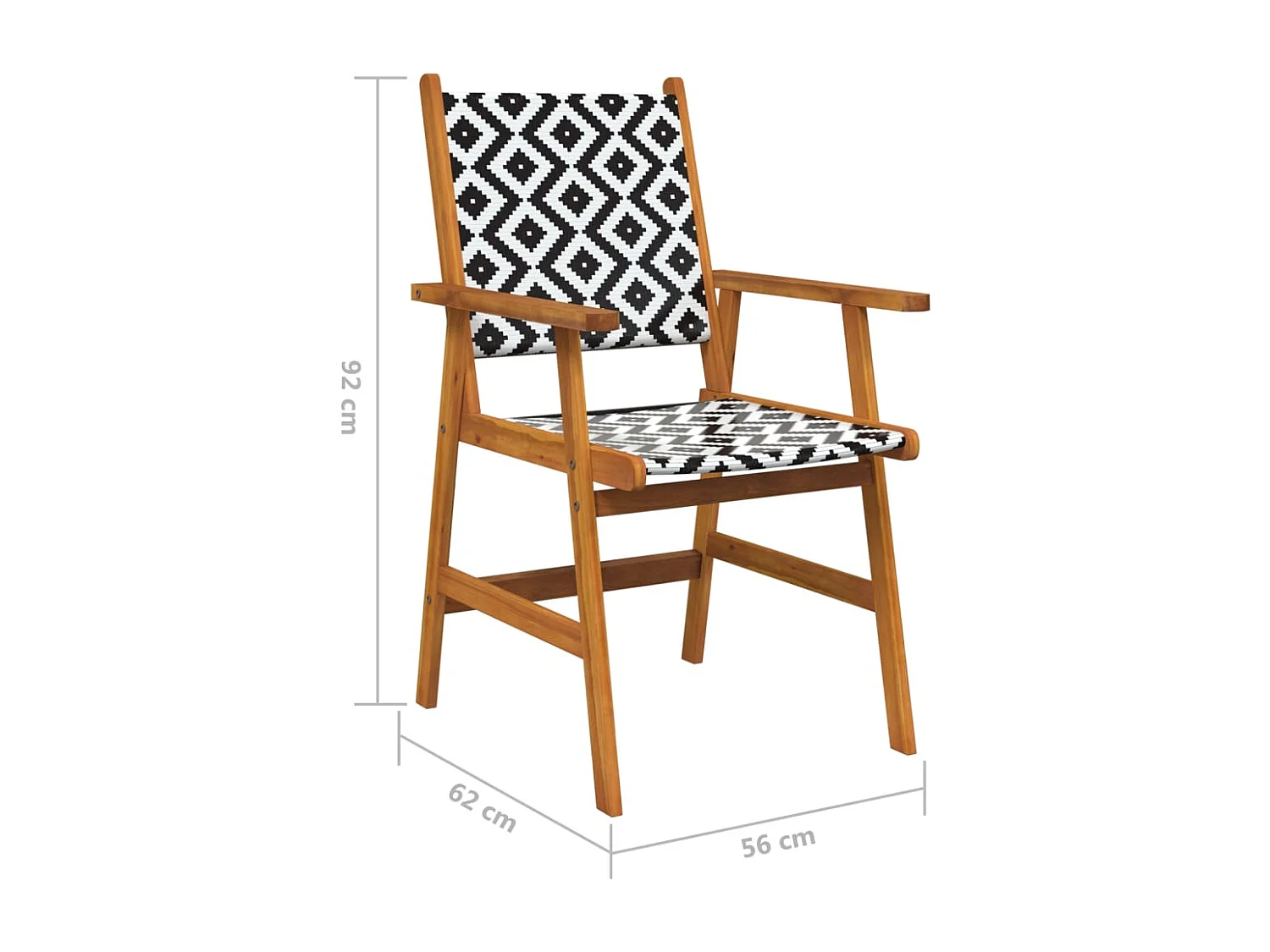 Chaises de jardin lot de 2 Bois d'acacia solide