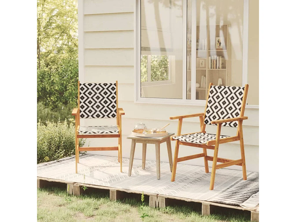 Gartenstühle 2 Stk. Massivholz Akazie