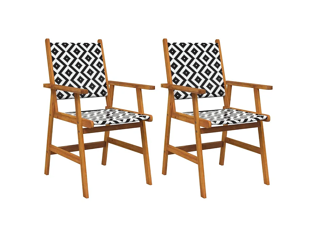Chaises de jardin lot de 2 Bois d'acacia solide