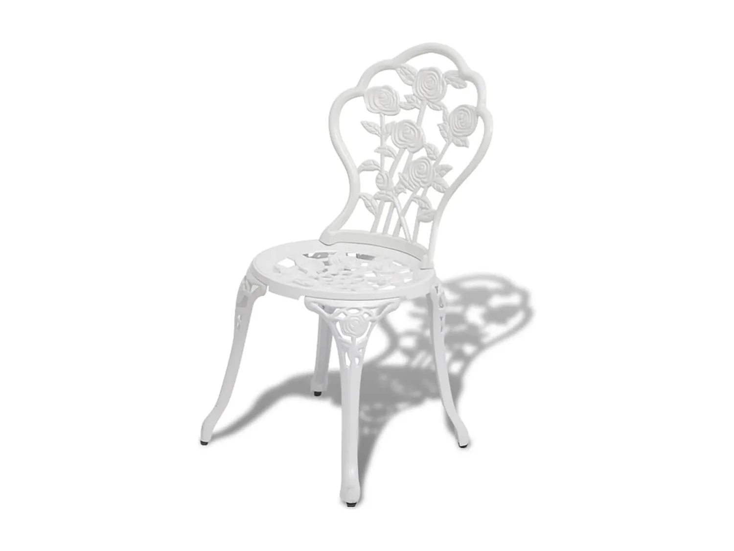 Chaises de bistro lot de 2 Aluminium coulé Blanc