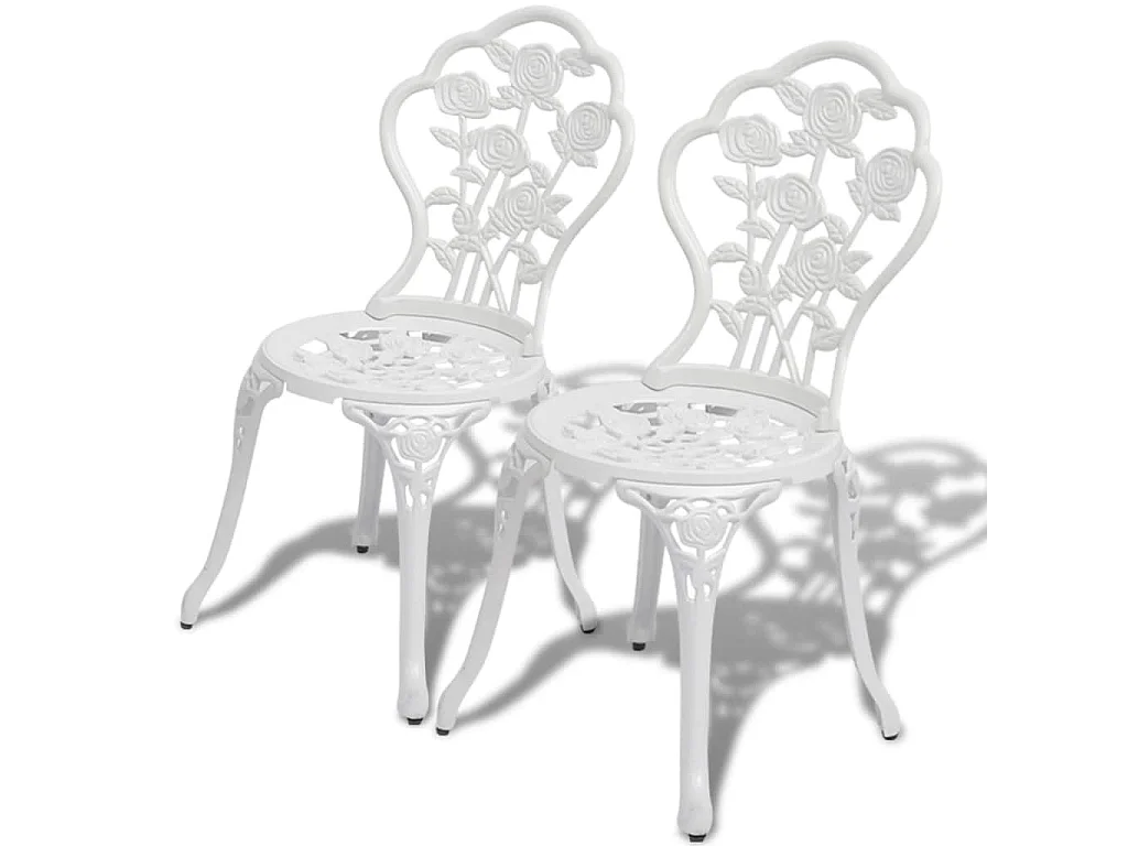 Bistrostoelen 2 st gietaluminium wit