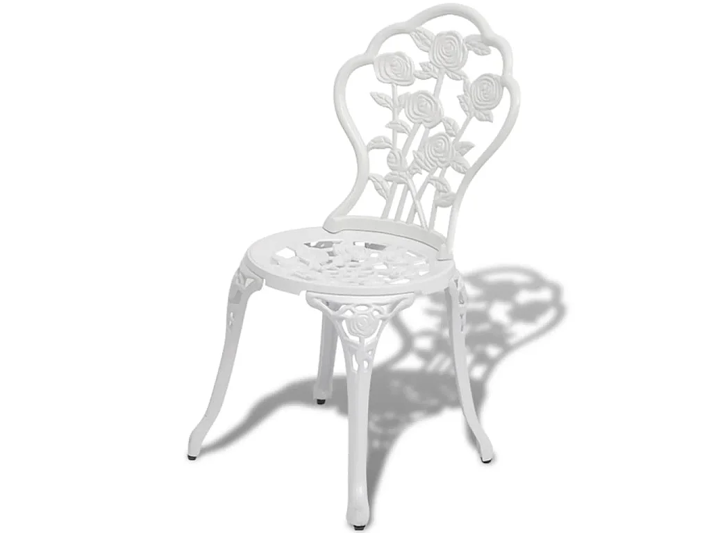Bistrostoelen 2 st gietaluminium wit
