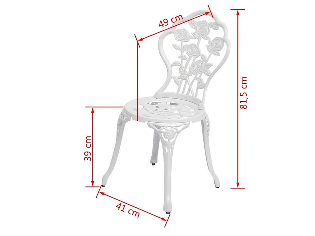 Bistrostoelen 2 st gietaluminium wit
