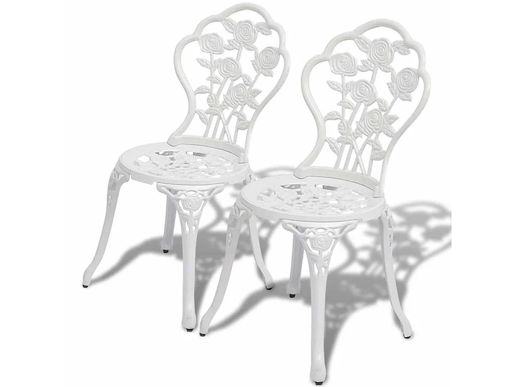 Bistrostoelen 2 st gietaluminium wit