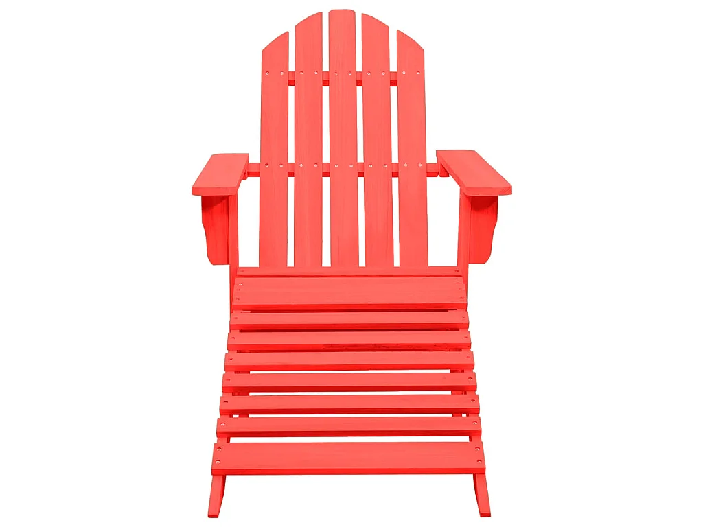 Adirondack-Gartenstuhl mit Fußstütze Massivholz Tanne Rot