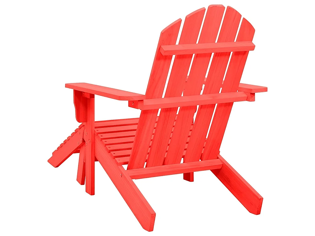 Adirondack-Gartenstuhl mit Fußstütze Massivholz Tanne Rot