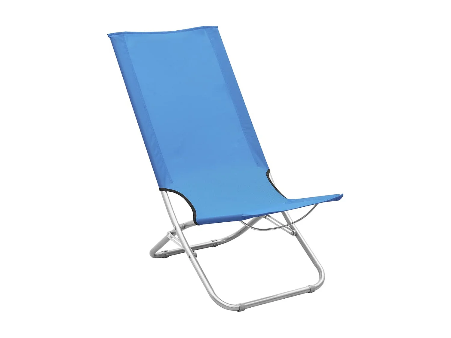 Chaises de plage pliables lot de 2 Bleu Tissu