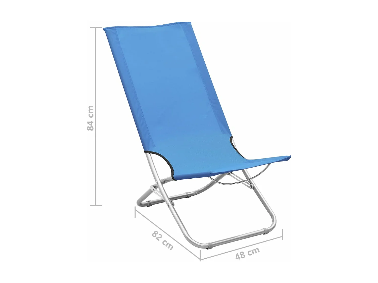 Chaises de plage pliables lot de 2 Bleu Tissu