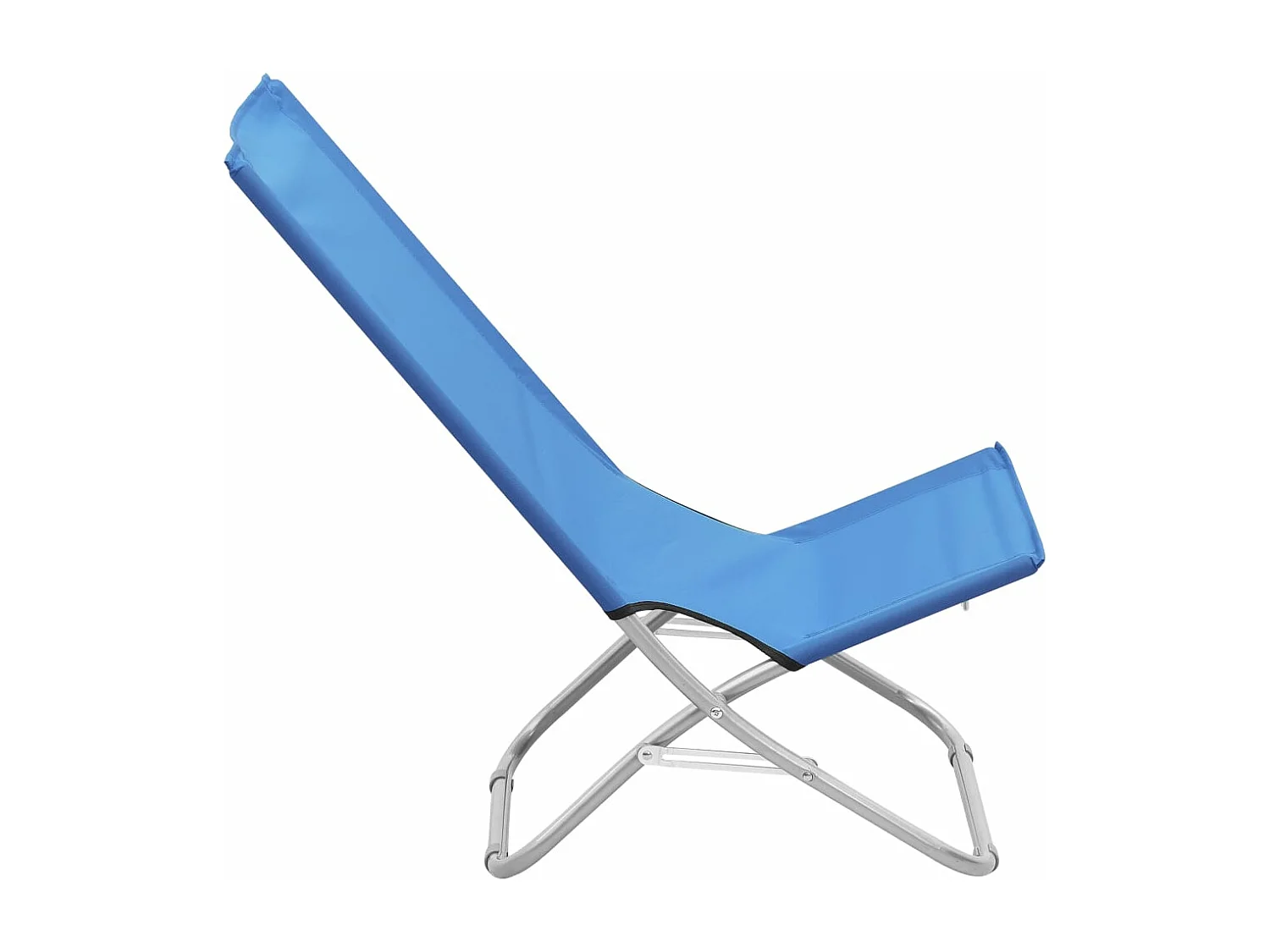 Chaises de plage pliables lot de 2 Bleu Tissu