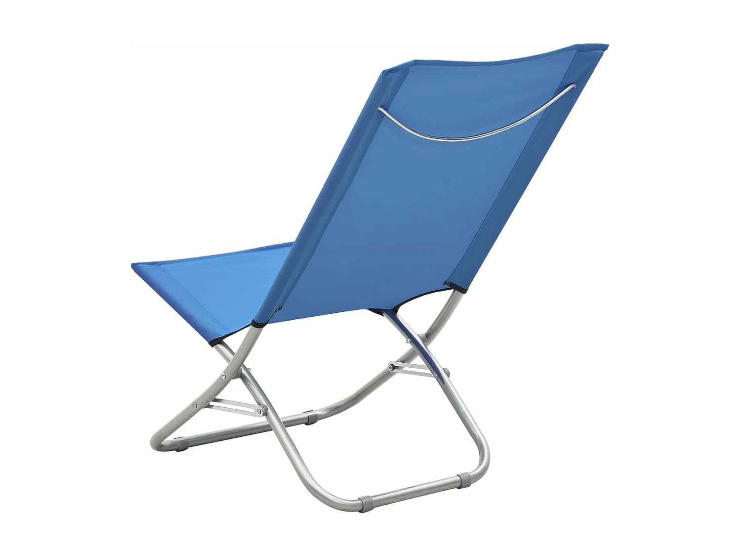Chaises de plage pliables lot de 2 Bleu Tissu