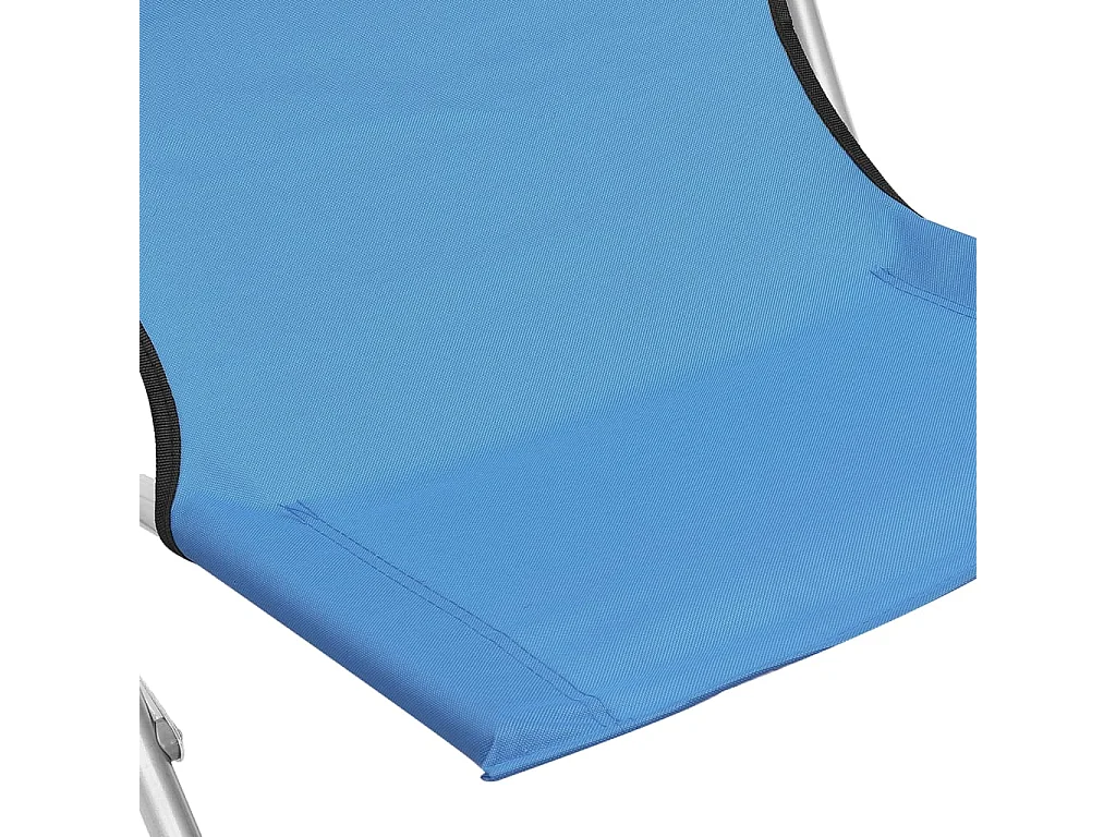 Chaises de plage pliables lot de 2 Bleu Tissu