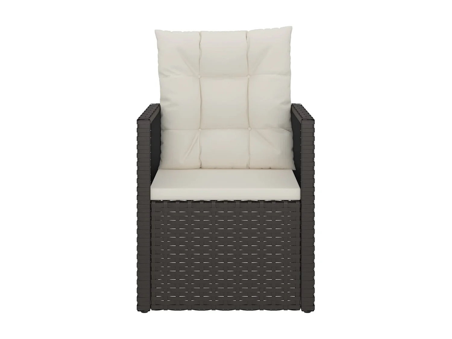 Poltrona da Giardino con Cuscini Nera in Polyrattan