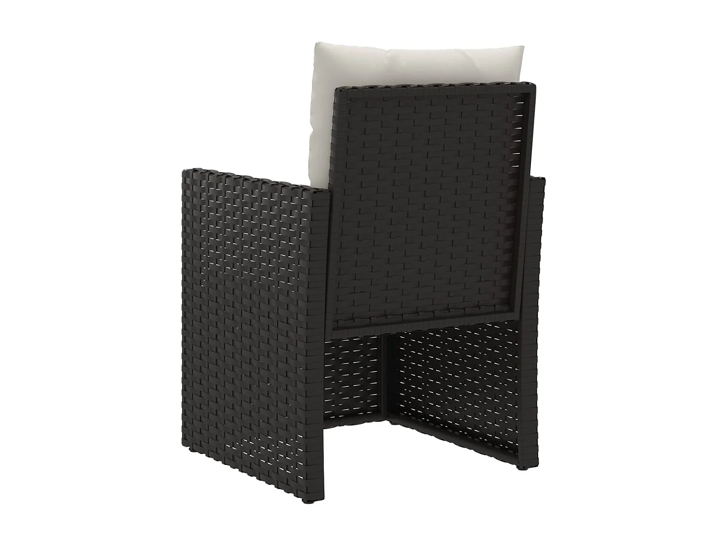Poltrona da Giardino con Cuscini Nera in Polyrattan