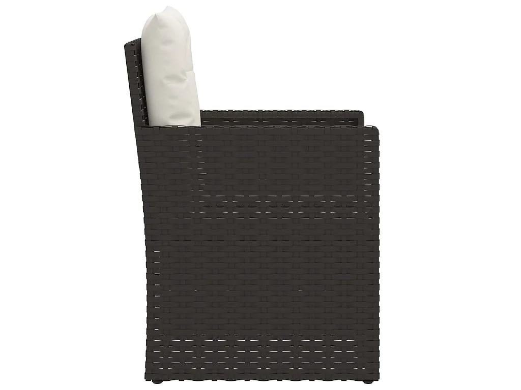 Fauteuil de jardin avec coussins Noir Résine tressée