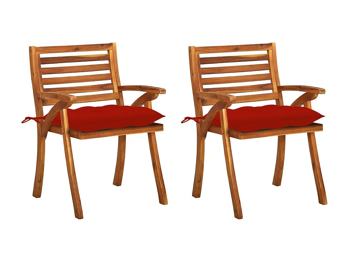 Cadeiras de jantar jardim c/ almofadões 2 pcs acácia maciça